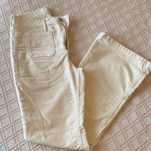 GAP Cream High-Rise Flare Corduroy Pants